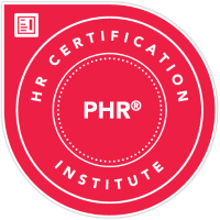 PHR® certification seal from the HR Certification Institute, signifying professional recognition in human resource management.